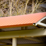 Thumbnail of commercial curved sheet metal roof for a bike lockup